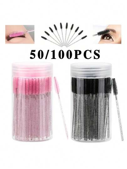 50/100pcs For Eyelash Extension Makeup Disposable Eyelash Brushes Spoolies Micro Lash Mascara Wands Combs Wholesale