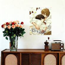 Framed 1pc Romantic Anime Couple Painting - Vintage Anime Art Black Frame Sweet Love Wall Picture, Cute Anime Wall Decor For Bedroom,, Christmas & Valentine's Gift For, Nostalgic Anime Artwork For Or Office Decoration - Framed - 查看 5