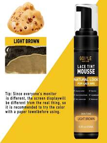 Glowly Beauty Lace Tint Mousse For Wigs, 200ml Medium Brown, Natural Melting Formula With Wig Installation Kit - 黑色 - 查看 3