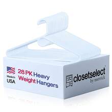 [Free Shipping]Ultra Heavy Duty Plastic Hangers, Made In USA, White Heavy Weight Hanger, 28 Pack - White - 查看 1