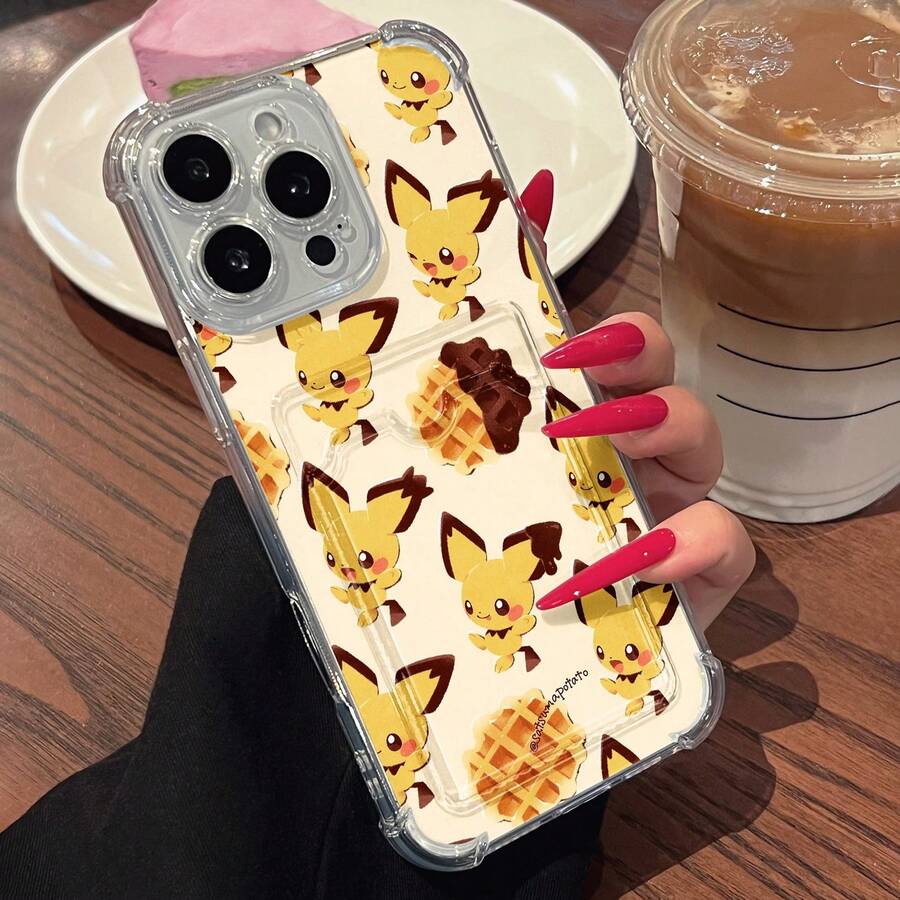 Estampado de Pichu con waffles, adorable y delicioso. Esta elegante funda es compatible con Samsung, Apple, OPPO, , etc. Fabricada en TPU flexible, resistente a golpes y arañazos, ofrece una excelente protección contra caídas y un agarre cómodo. Es un regalo ideal para familiares, amigos y seres queridos, ideal para festivales, fundas para iPhone, tarjeteros, San Valentín y . - transparente - Ver 1