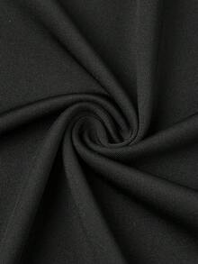 abyoxi Damen Schwarz & Weiß Kontrast Seitenstreifen V-Ausschnitt Kurzarm Figurbetontes Crop Top & Weite Hose 2-Teiliges Set, Lässig Sportlich Retro Chic, Büro, Alltag, Date, Valentinstag, Dehnbar Bodycon Frühling/Sommer T-Shirt & Hose Anzug - Schwarz - Übersicht 7