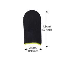 Gaming Finger Sleeves For Mobile - Anti-Sweat, Ultra Thin & Smooth Touch - Black With Yellow Edge - Fits Phone & Tablet - Multicolor - View 3
