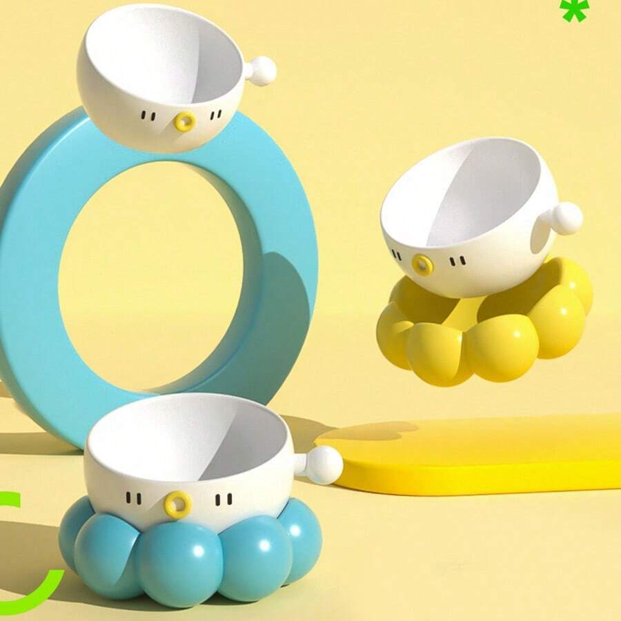 Ceramic Pet Bowl Set, Universal Anti-Slip Cat Dog Food Bowl, Slanted Neck-Protecting Bowl, Detachable & Deepened Anti-Splash Bowl - 300ml - View 1