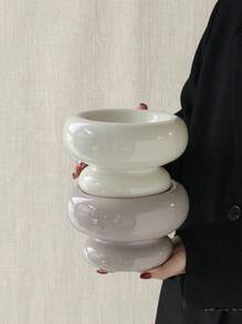 PETSIN 1个现代亮面陶瓷宠物碗 - 时尚简约设计，防滑加高喂食器，适用于猫狗，时尚宠物食品/水碗，家居装饰爱好者的理想之选 - 彩色 - 查看 4
