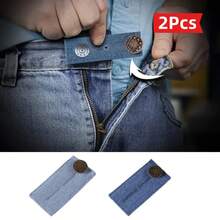 2/4Pcs Pants Extender Buttons, Jeans Waist Extender, Pants Hooks With Long Buttons, Elastic Adjustable Waist Buttons, Belt Extender Buckles, Quilting Supplies - Multicolor - View 17