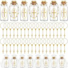 36件/套圣水天主教十字架念珠圣水容器水杯软木塞，适用于基督教教堂洗礼、初领圣体、耶路撒冷婚礼派对礼品 - 彩色 - 查看 8