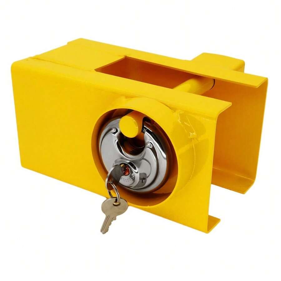Anti-Theft Security Tow Ball Universal Trailer Coupling Hitch Lock Security Lock - Yellow - View 1