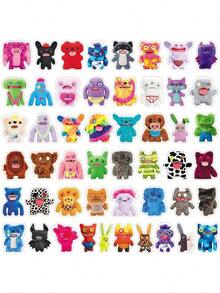 50张可爱卡通趣味怪兽贴纸，适用于水杯、手机、电脑、笔记本、文具、行李箱等，DIY美观贴纸，创意礼物，生日礼物 - 彩色 - 查看 6