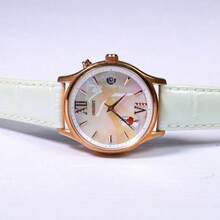 Orient Women's Elegant Quartz Watch With Date Display And Roman Numerals, Rainbow Dial Rose Gold Fashion Dress Watch With Leather Strap - Multicolor - View 5