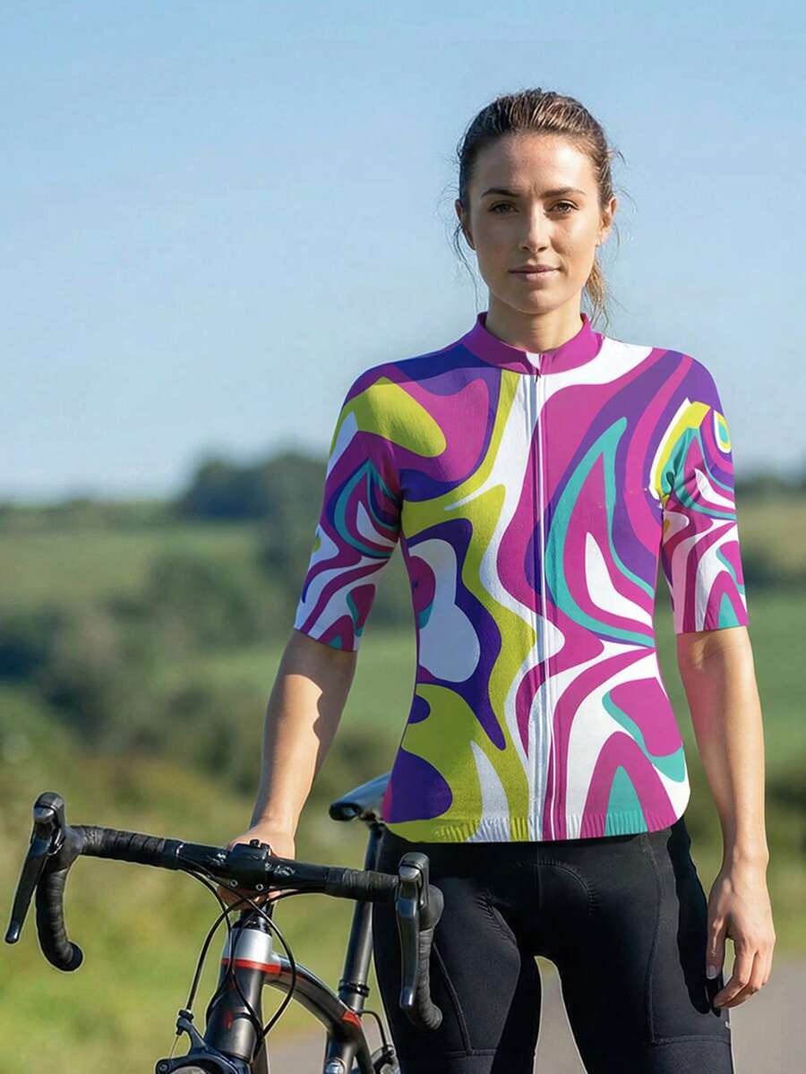 Cycling Jersey, Bicycle Clothing, Pocket Bike Pattern - Multicolor - View 1