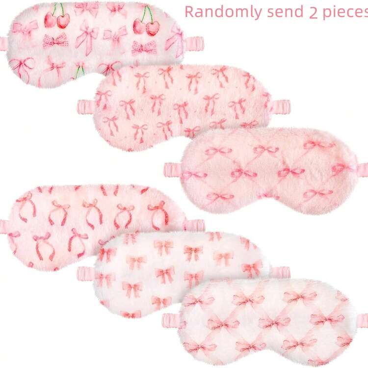 6 قطع/3 قطع/2 قطع/1 قطعة قناع نوم مبطن، راحة أثناء النوم، للجنسين، فرو اصطناعي ناعم، تعتيم كامل، مناسب للسفر والقيلولة والليل والحفلات - وردي فاتح - مشاهدة 11