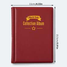 1 pieza Álbum de colección de monedas - Puede contener 108 monedas, páginas de protección transparentes, encuadernación de tapa dura portátil - Adecuado para viajes, hogar o exhibición de colecciones, estructura resistente - Caja de almacenamiento compacta de monedas, adecuada para principiantes y expertos, se puede usar para colección de monedas y organización del hogar. - Multicolor - Ver 9