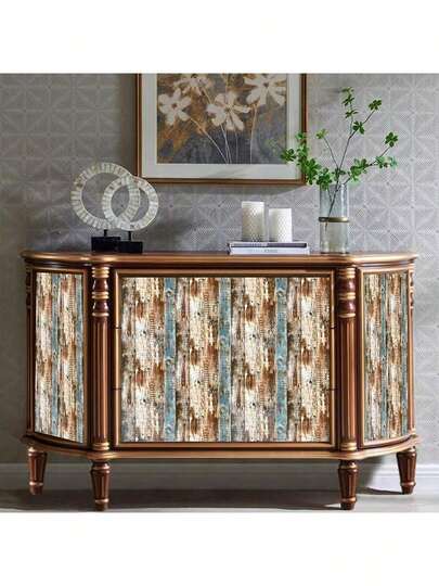 1 Roll Of Wooden Peeled And Pasted Wallpaper, Self-Adhesive Removable Wallpaper Covering Decorative Walls, Retro Wood Wallpaper Vinyl Decal Roll, Waterproof, Used In Home Decoration, Bedroom, Cabinet, Living Room, Bathroom, Kitchen-Modern Farmhouse, DIY Lovers