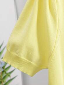 GIGOGOU Nuevo conjunto de verano para mujer con polo, camiseta de manga corta y top casual para señoras - Amarillo - Ver 8