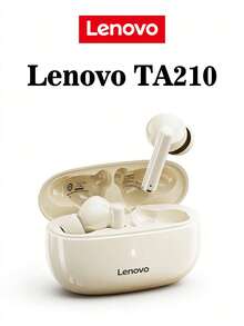 Lenovo 联想TA210蓝牙耳机 ENC降噪通话智能耳机带麦克风入耳式运动耳机原装联想无线耳机 - 月岩白 - 查看 1