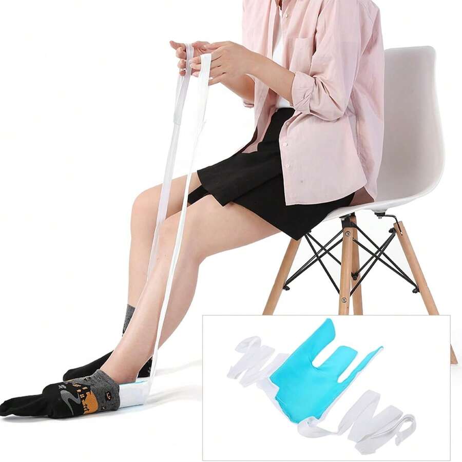 Sock Aid Device For Seniors, Sock Helper Easy On Easy Off, Compression Sock Assistant Device No Bending, Assist For Elderly Disabled Knee Or Back Injuries Putting On Socks - Màu xanh lam - Xem 1