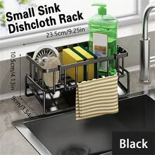 2-Tier Black & White Sink Dish Drying Rack Set - Removable, Large Capacity, With Draining Board And Utensil Holder - Multicolor - View 17
