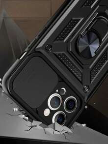 Military Industry Anti-Fall Nail Soldier X Ring Holder Phone Case, Compatible With IPhone 17 16 15 14 13 - Black - View 4