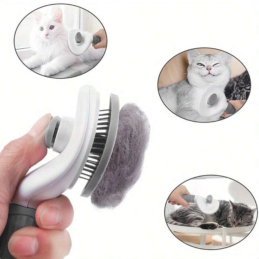 1 chiếc lược chải lông cho mèo và chó, lược chải lông nổi có tay cầm tiện dụng, dụng cụ chải lông thú cưng bằng nhựa bền giúp thúc đẩy sự phát triển lông khỏe mạnh, lược bắt bọ chét mới thích hợp cho miệng, mắt, chân và các vùng nhỏ khác.