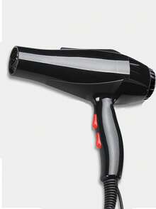 1pc High-Power Hair Dryer With Nozzle & Diffuser, Nylon Shockproof Material, 2 Switches, Multiple Speed & Temperature Settings - Black - View 4