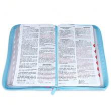 Biblia Para Mujer Con Cierre Letra Grande 12 Puntos RV1960 Imit. Floral Turquesa Con Indice - Single Book - View 3