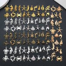 20/100pcs Beach Charms Collection, Bulk Marine Sea Animal Life Nautical Charms Metal Pendant Craft Supplies Findings For Necklace And Bracelet Jewelry Making - One Size - View 15