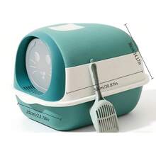 1 hộp vệ sinh cho mèo kín độc đáo, kích thước 53x35x36cm, hình dáng giống mặt mèo, rộng rãi và thoải mái, có nhiều màu sắc để lựa chọn, là nơi vệ sinh lý tưởng cho mèo. Hộp vệ sinh kín này có chức năng khử mùi và khử trùng, ngăn ngừa cát vương vãi, thích hợp sử dụng trong nhà. - Một cỡ - Xem 11