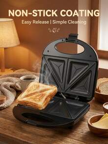 SOKANY 08112 三明治机 家用早餐机 煎吐司神器 不粘涂层煎炸机 水锁纹路设计 口感柔和 - 黑色 - 查看 6