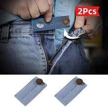 1/2/4件装裤子加长器，带纽扣的牛仔裤腰部加长器，弹性腰部调节器，腰带加长器，缝纫配件 - 彩色 - 查看 25
