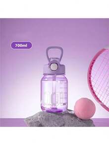 1pc 700ml Large Capacity Water Bottle - Cute Wide-Mouth Design, Leak-Proof, Comes With A Straw, Suitable For Camping, Cycling, And Fitness Activities. - Multicolor - View 7