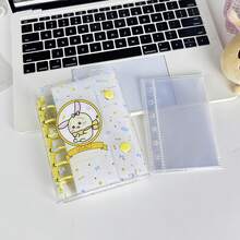 Transparent Spiral Notebook, 3D Embossed Diamond Sticker Notebook, Sticker Book, KPOP Photo Card Storage, Double Buckle Soft Leather Transparent Spiral Notebook, Handmade DIY Journal, Photo Album, Sticker Book, Notebook, Scrapbook, Planner, School & Office - Sets - View 10