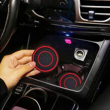 2pcs Universal Car Cup Holder Mats, Premium Rubber Cup Pads In Multiple Colors, Non-Slip Dust-Proof Easy To Clean Interior Accessories, Dedicated Cup Holder Protective Mats! Premium Rubber In Multiple Colors Available - 2pc Double-ring Mesh Anti-slip Coaster - View 2