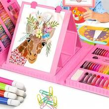 208pcs Art Supplies Set With Colored Pencils, Paint Brushes, Crayons, Markers, Acrylic Paint Markers, Acrylic Paint Set, Sketch Book & Drawing Pad For Kids - Hồng - Xem 7