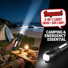 Ultra-Bright Rechargeable LED Flashlight, LED+COB Torch, FREE, Zoomable Floodlight - USB Rechargeable, With Battery, For Camping, Fishing, Hunting, Adventure Emergencies, Perfect For Father' Day Gifts, Holiday Emergencies Lighting - Đèn pin LED sạc siêu sáng - Xem 8