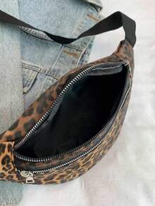 Fashionable Retro Leopard Print Waist Bag For Women - Brown - View 3