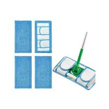 Reusable Microfiber Mop Pads | Durable Machine Washable Refills | Flat Mop Pads For Efficient Floor Cleaning | 2 /4Pack - Blue - View 2