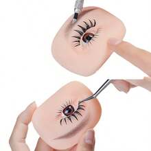 5D 3D Silicone Eyebrow & Eyelash Tattoo Practice Skin, Realistic Embroidered Eyebrows, Eyelash Extension Training Model, Solid Eye Tattoo Practice Skin, Suitable For Beginners And Professional Tattoo Artists - Multicolor - View 6