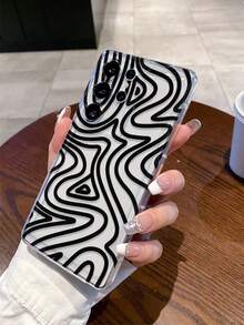 1 Stück modischer, kreativer Handyhülle mit asymmetrischem Streifenmuster, Vollbildschirm, transparentem Luftpolster-TPU-Material, stoßfest, geeignet als Urlaubsgeschenk, kompatibel mit Samsung Galaxy S22/23/24/25/A05/A05S/A53/A54/A55 und anderen Modellen - Verschiedenfarbig - Übersicht 7