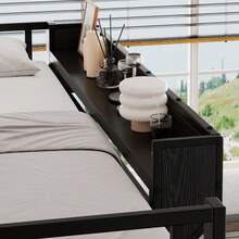 Kids Bed Frames, Headboards & Footboards - Black + MDF+Metal - View 5