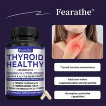 Fearathe Thyroid Healthy - With Iodine, Magnesium, Selenium & Zinc - Support Healthy Thyroid & Adrenal Function, Focus & Clarity - 120 Capsules - 1 Bottle - View 7