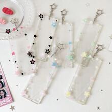 Colorful Star Acrylic Life Quadrant K-Pop Card Holder, Star Design Fangirl Y2Y Style Bag Charm Quad Card Holder Accessory - The Four Palaces Of Life - View 9