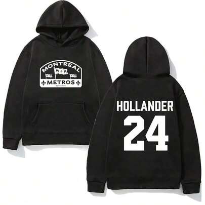 Sudadera con capucha Shane Hollander 24 Montreal Metros, con estampado gráfico de rivalidad, suelta, de algodón, unisex, ropa de calle, mercancía para hombres y mujeres