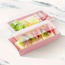 20/40PC One-Time Plastic Party Boxes With Transparent Lids, Pink Bread Boxes, Cookie Boxes And Small Snack Boxes. Suitable For Pastries, Sandwiches, Cupcakes, Strawberry Desserts, Christmas And Birthday Occasions. The Dessert Containers Are Suitable For Party Gifts, Birthday Party Snacks, Wedding Gifts, And Baby Shower Displays. - 粉色 - 查看 7