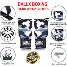 DALLX - Guantes interiores acolchados con correas de muñeca de 75 cm de largo para guantes de boxeo - Envolturas elásticas de gel, protección de puños para entrenamiento MMA Muay Thai Kickboxing hombres y mujeres - Par - Como - Ver 6