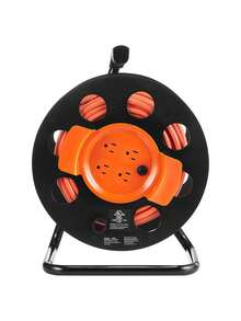 100ft Extension Cord Reel With 4 Outlets And Dust Cover, Heavy Duty 12AWG 14AWG SJTOW Power Cord, Manual Cord Reel With Portable Handle Circuit Breaker, For Outdoor Indoor Toolshed Garage, UL Listed - 100ft 14AWG - View 8