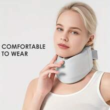 RPPR 1pc Adjustable Double-Layer Breathable Cervical Collar, Soft Foam Padded Removable Cover, Suitable For Night, Daily Life, Travel, Driving, Fits Neck Circumference 30-40cm, Grey - Grey - View 10
