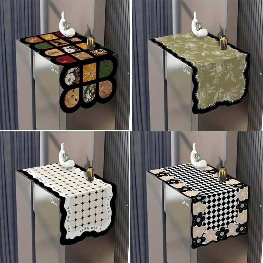New Luxury High-End Refrigerator Dust Cover Cloth, Suitable For American Style Single/Double Door Refrigerators, Refrigerator Top Cover,Mother's Day Gift,Bedroom Decor,Garden,Kitchen Decor,Summer,Beach,Travel Essentials,Room Decor,Squishy,Graduation - Multicolor - View 1