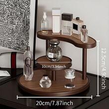 3-Tier Rotating Tabletop Display Rack, Wood Grain Bathroom Vanity Organizer, Makeup Storage Rack, Multi-Purpose Round Shelf, Suitable For Skincare, Perfume, Lipstick And Cosmetics - Space-Saving Countertop Organizer - Multicolor - View 10
