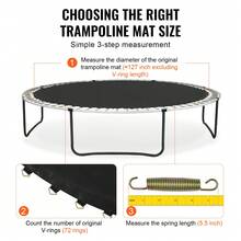 Replacement Trampoline Mat, Jumping Mat Fits 12ft Frame, Universal Jumping Mat For 12ft Round Trampoline, Reinforce UV-Resistant Mat With Spring Tool & Durable V-Rings, Fit 5.5" Spring Length - 12" Length, 5.5-inch Diameter - View 4